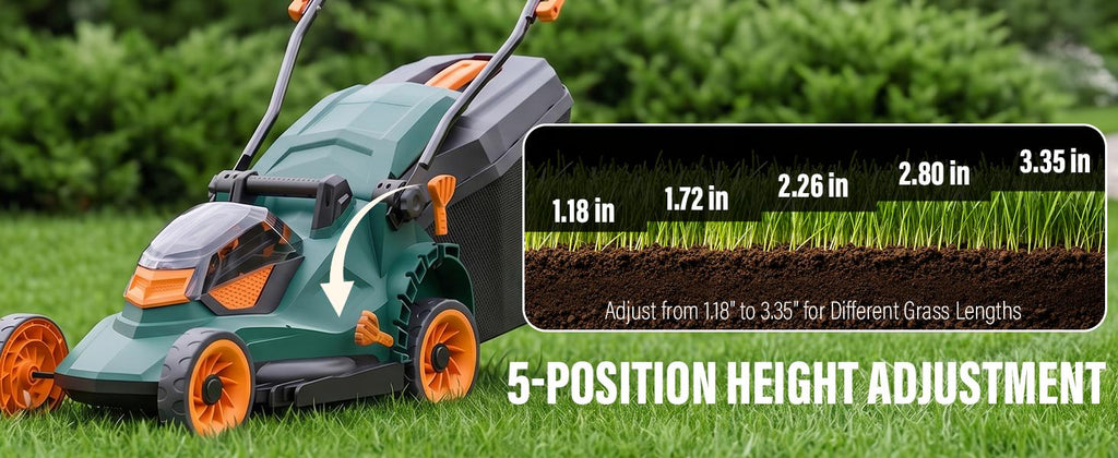 40V Cordless Lawn Mower, 16-Inch Brushless Electric Push Mower with 4.0Ah Battery, Low/High Speed Control, 5-Position Height Adjustment, 40L Grass Bag, Lightweight Mower for Yard/Lawn