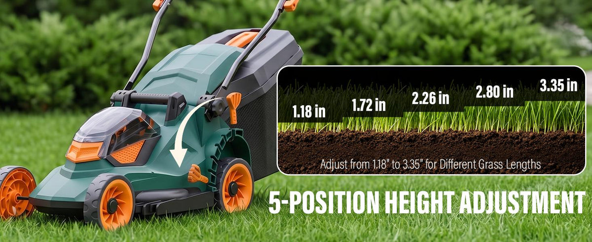 40V Cordless Lawn Mower, 16-Inch Brushless Electric Push Mower with 4.0Ah Battery, Low/High Speed Control, 5-Position Height Adjustment, 40L Grass Bag, Lightweight Mower for Yard/Lawn