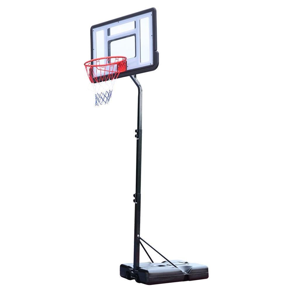 Zimtown 6.9 Ft. - 8.5 Ft. Height Adjustable Basketball Hoop Stand, with 34 In. Shatterproof Backboard and Wheels, for Kids Teenager/Youth Playing