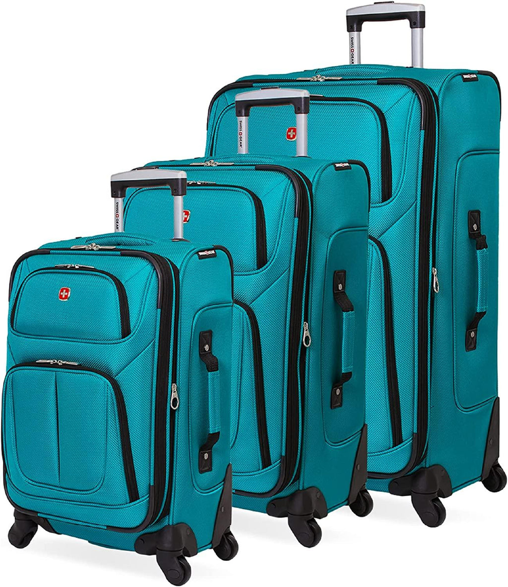 Sion Softside Expandable Luggage, Teal, 3 Piece Set (21/25/27)