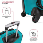 Sion Softside Expandable Luggage, Teal, 3 Piece Set (21/25/27)