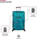 Sion Softside Expandable Luggage, Teal, 3 Piece Set (21/25/27)