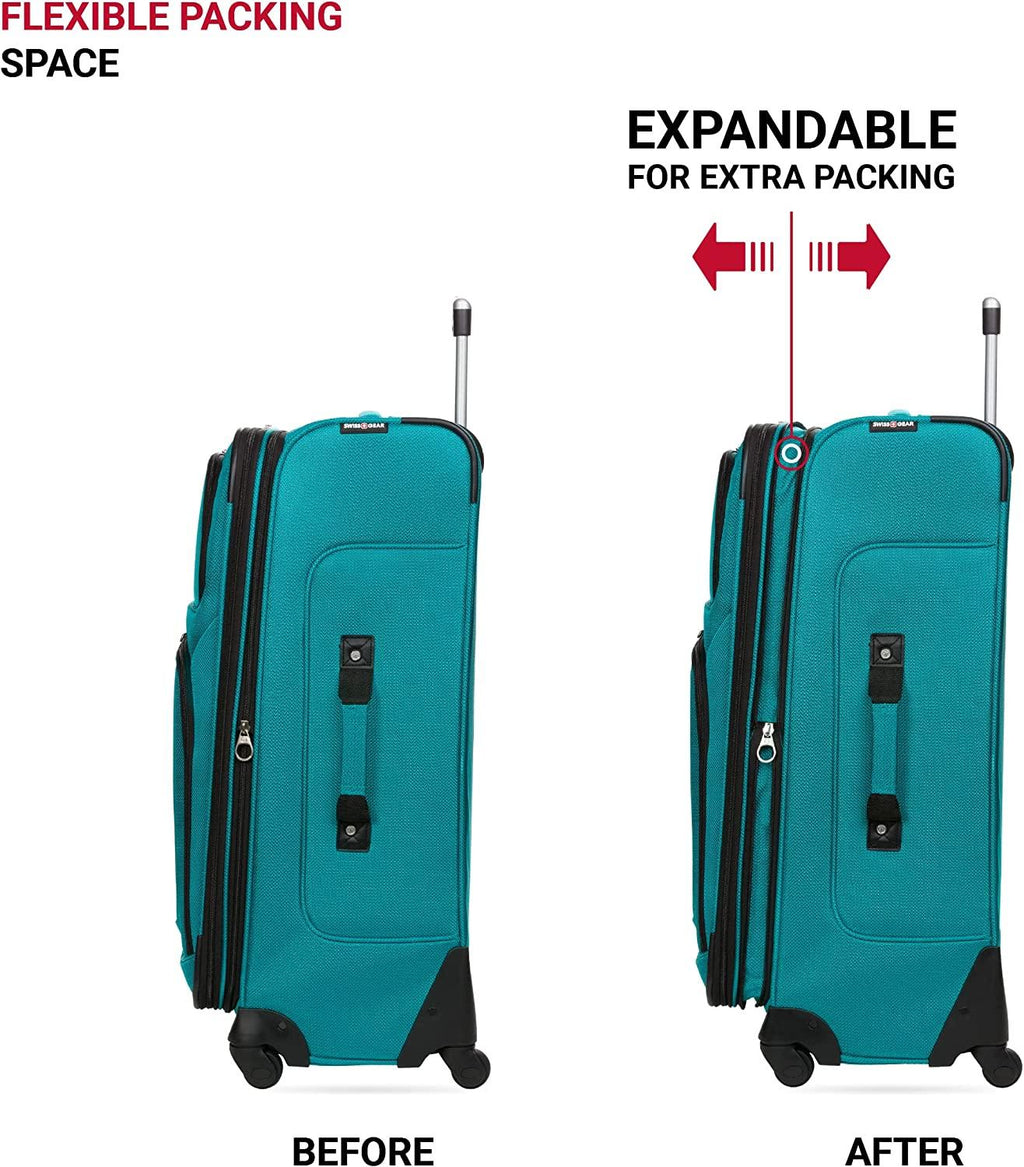 Sion Softside Expandable Luggage, Teal, 3 Piece Set (21/25/27)