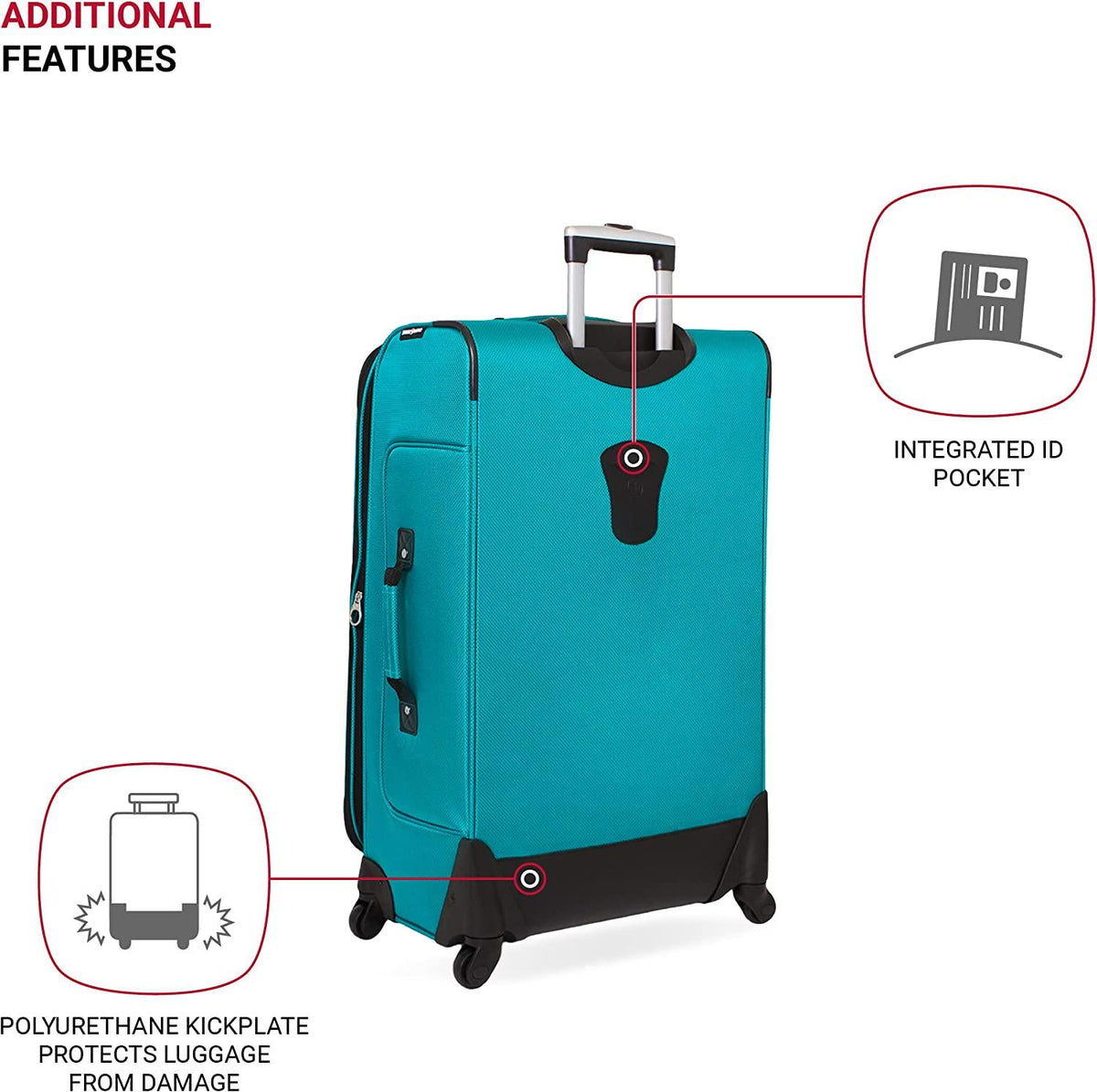 Sion Softside Expandable Luggage, Teal, 3 Piece Set (21/25/27)