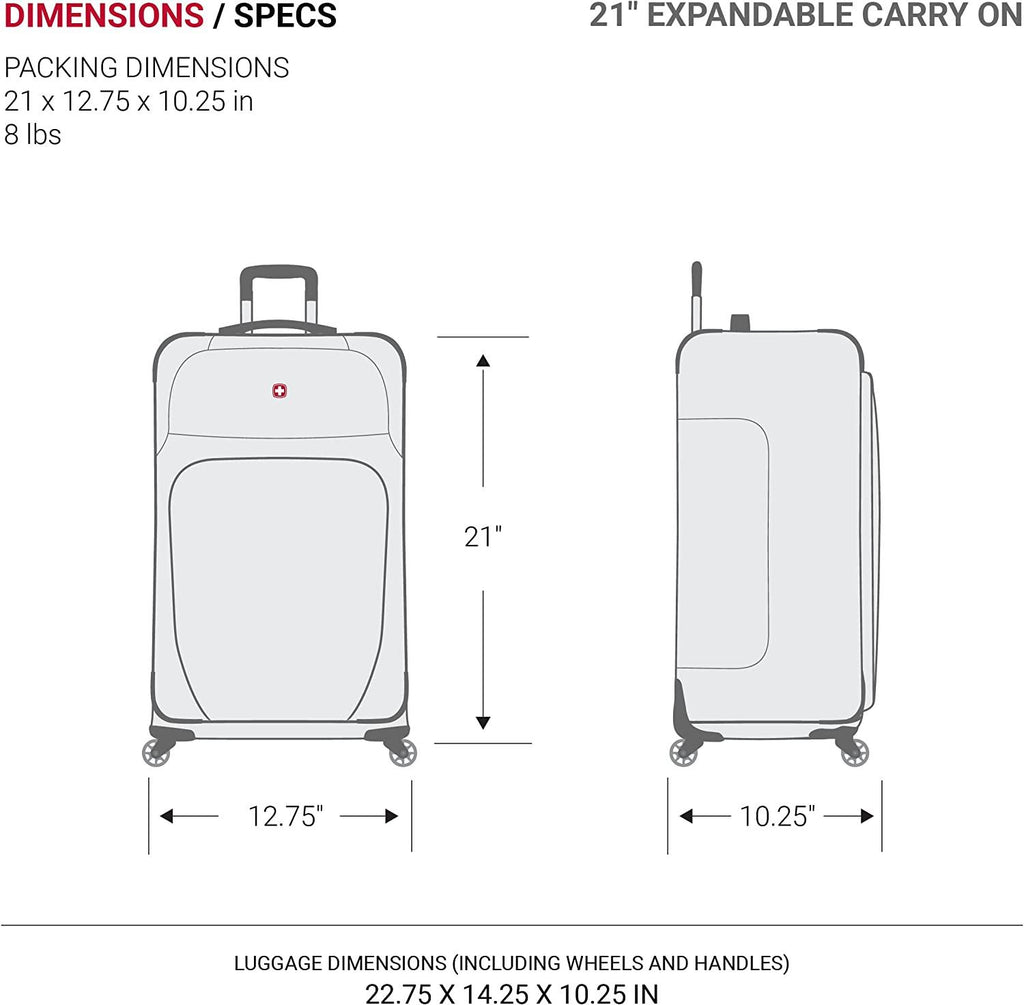 Sion Softside Expandable Luggage, Teal, 3 Piece Set (21/25/27)