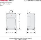 Sion Softside Expandable Luggage, Teal, 3 Piece Set (21/25/27)