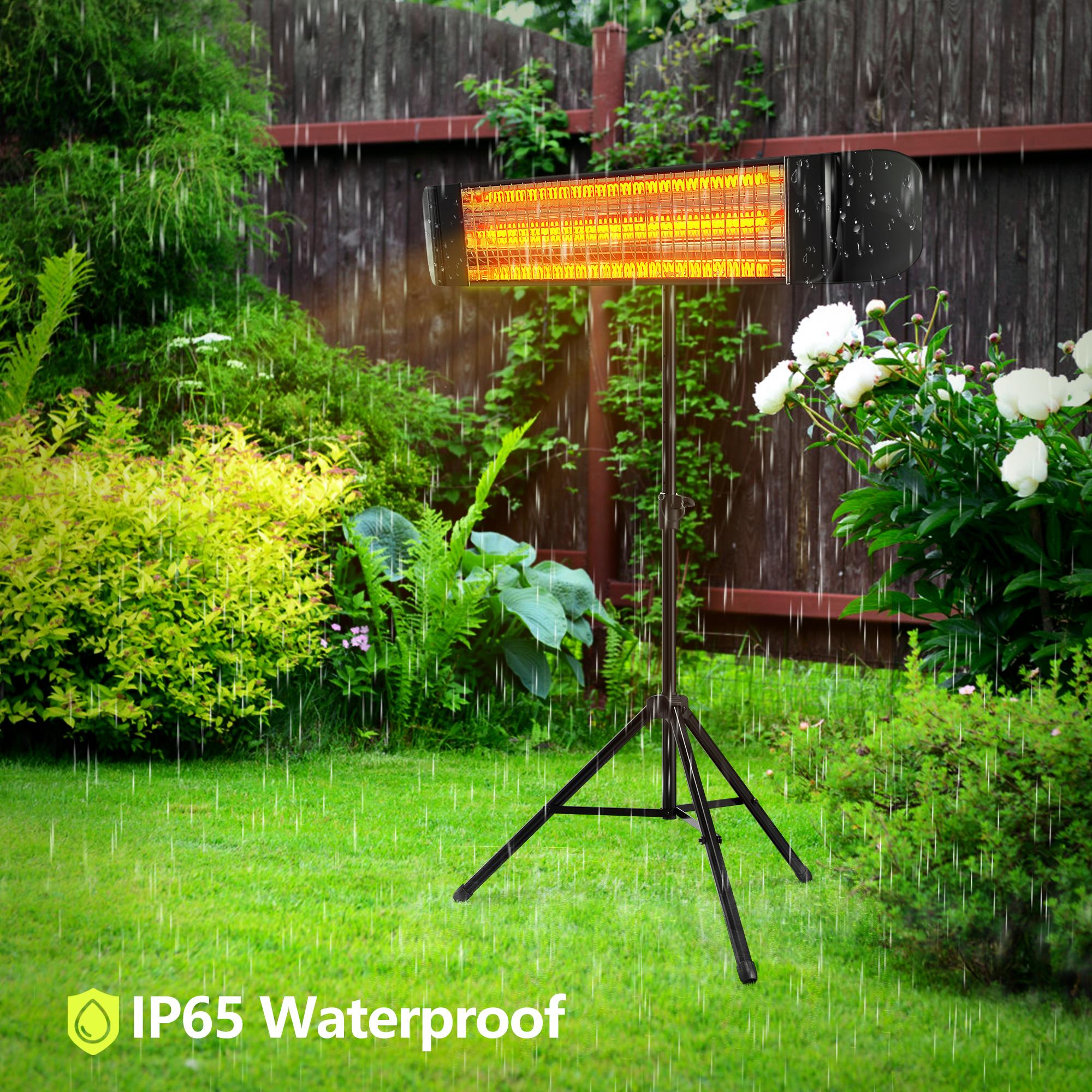 Electric Patio Heater with Tripod Waterproof Standing Indoor Outdoor Infrared Heater