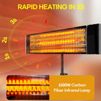 Electric Patio Heater with Tripod Waterproof Standing Indoor Outdoor Infrared Heater