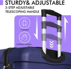 Luggage Sets 3 Piece AnyZip PC ABS Hardside Expandable Suitcase with 4 Universal Wheels TSA Lock Carry On 20 24 28 Inch Dark Blue