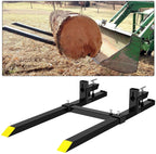 ebesttech 1pc 4000lbs clamp on pallet forks 60 inch heavy duty steel fork length pallet bucket forks with adjustable stabilizer bar for loader bucket skidsteer tractor