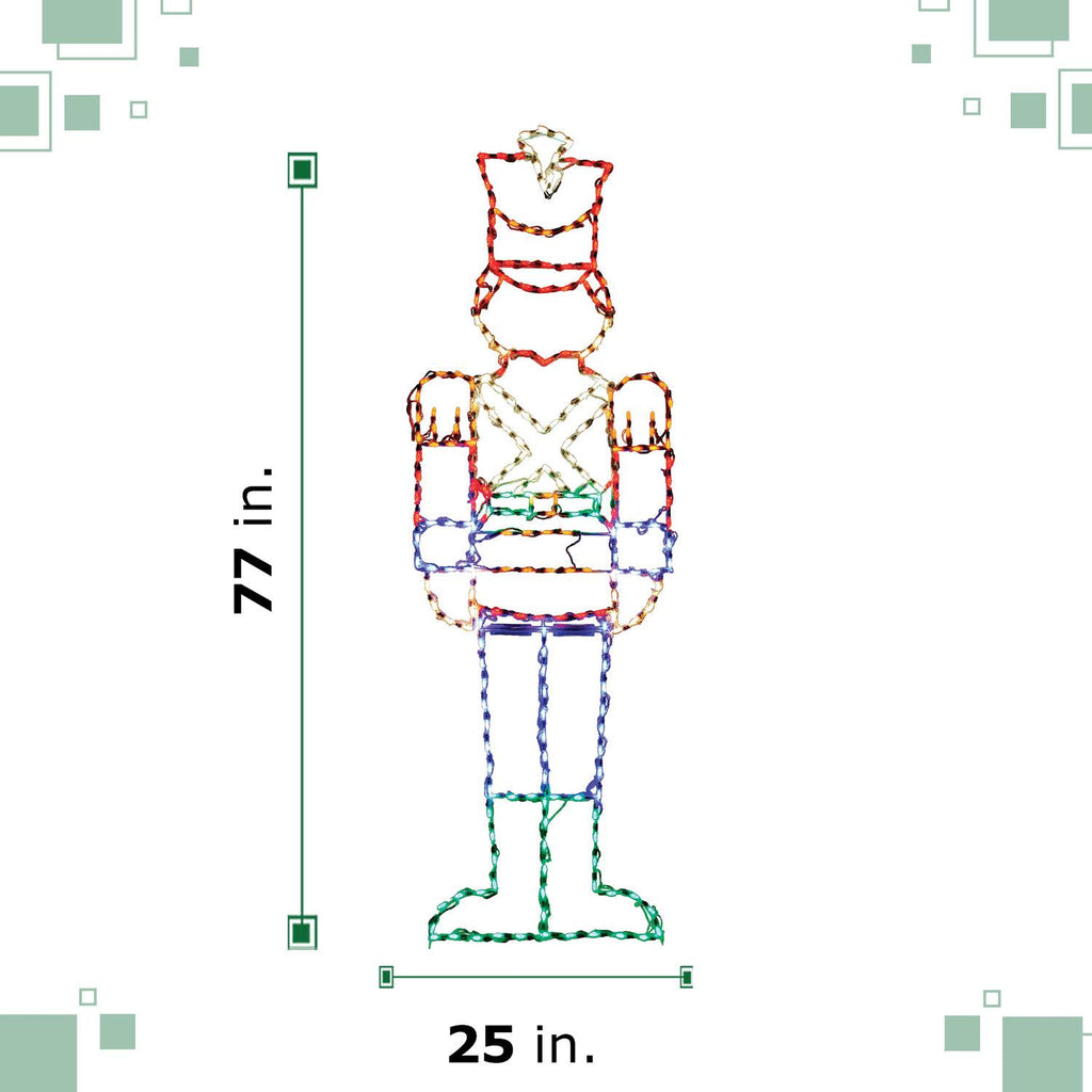 Fraser Hill Farm Christmas Giant Outdoor LED Lights, 6-Ft. Toy Soldier (77"H x 25"W)