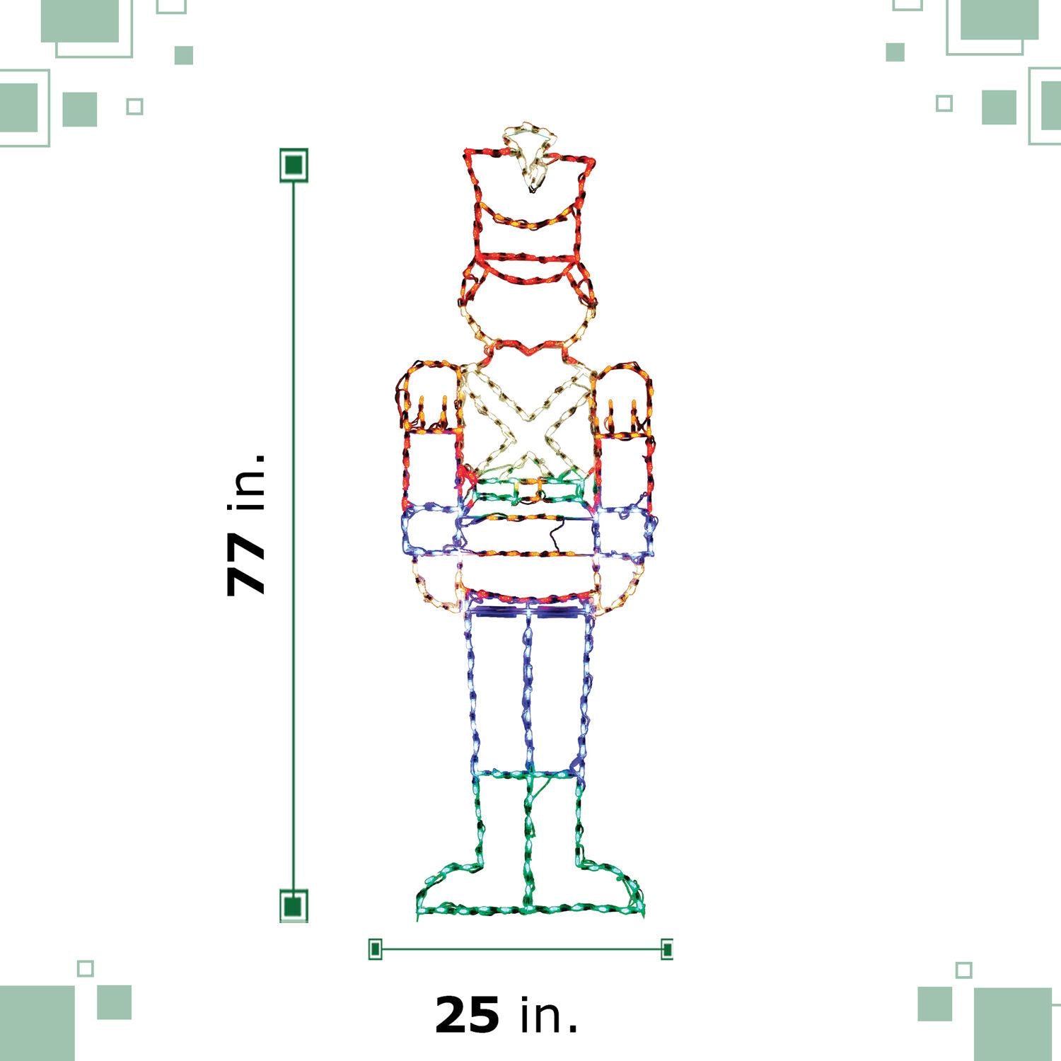 Fraser Hill Farm Christmas Giant Outdoor LED Lights, 6-Ft. Toy Soldier (77"H x 25"W)
