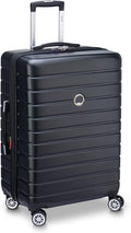 Jessica Hardside Expandable Luggage with Spinner Wheels (Black, Checked-Large 29-Inch)