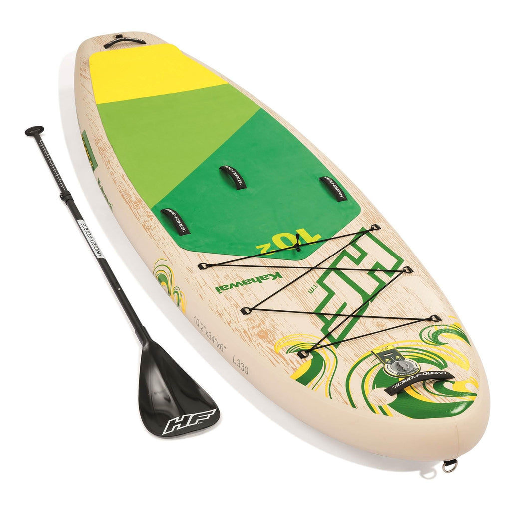 Hydro Force Kahawai 10 Foot Inflatable SUP Paddle Board Package w/ Pump