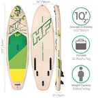 Hydro Force Kahawai 10 Foot Inflatable SUP Paddle Board Package w/ Pump