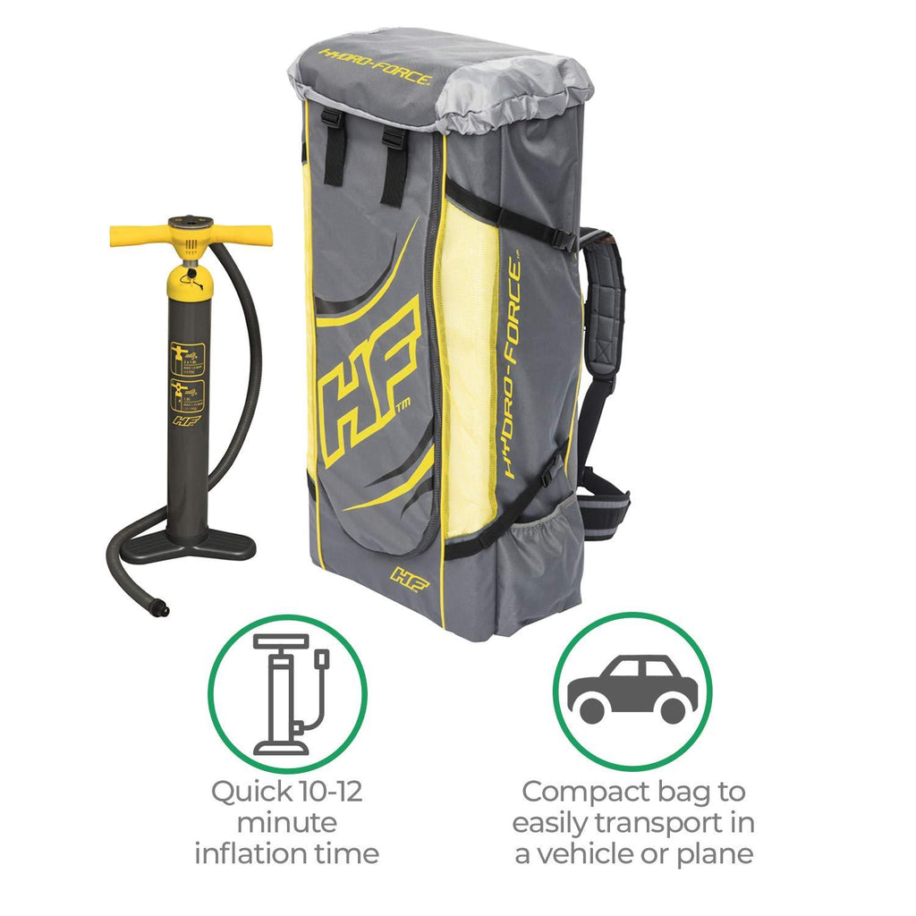 Hydro Force Kahawai 10 Foot Inflatable SUP Paddle Board Package w/ Pump