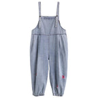 Loose Light-Colored Washed Bloomers Denim Jumpsuits