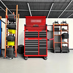 41" Rolling Tool Chest, 10-Drawer Steel Tool Cabinet with Drawer Trays and Paper Towel Holder (CMST341102RB)