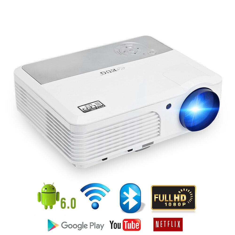 android 9.0 led lcd projector blue-tooth home theater wlan online apps tv