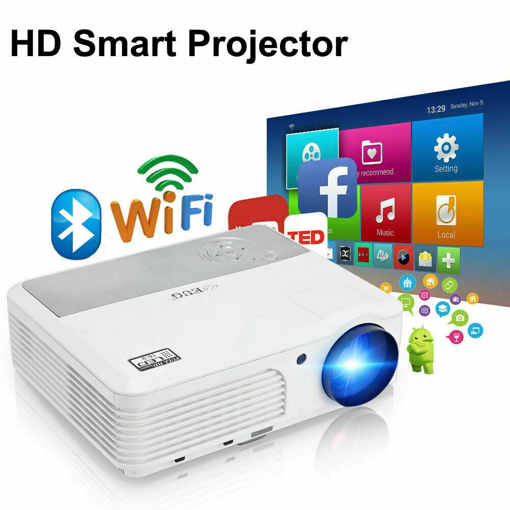 android 9.0 led lcd projector blue-tooth home theater wlan online apps tv