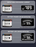 12V/24V Automotive Battery & Alternator Tester - Digital Analyzer for Cran& Charging Systems - Test Ran3Ah - 200Ah