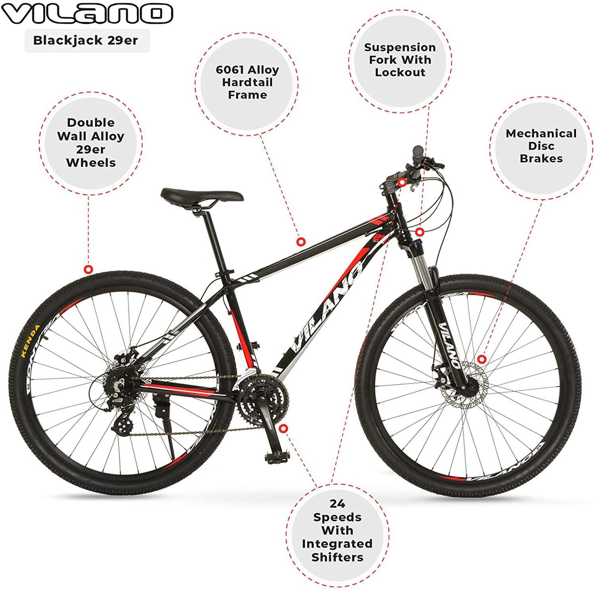 Vilano Blackjack 3.0 29er Mountain Bike MTB with 29-Inch Wheels