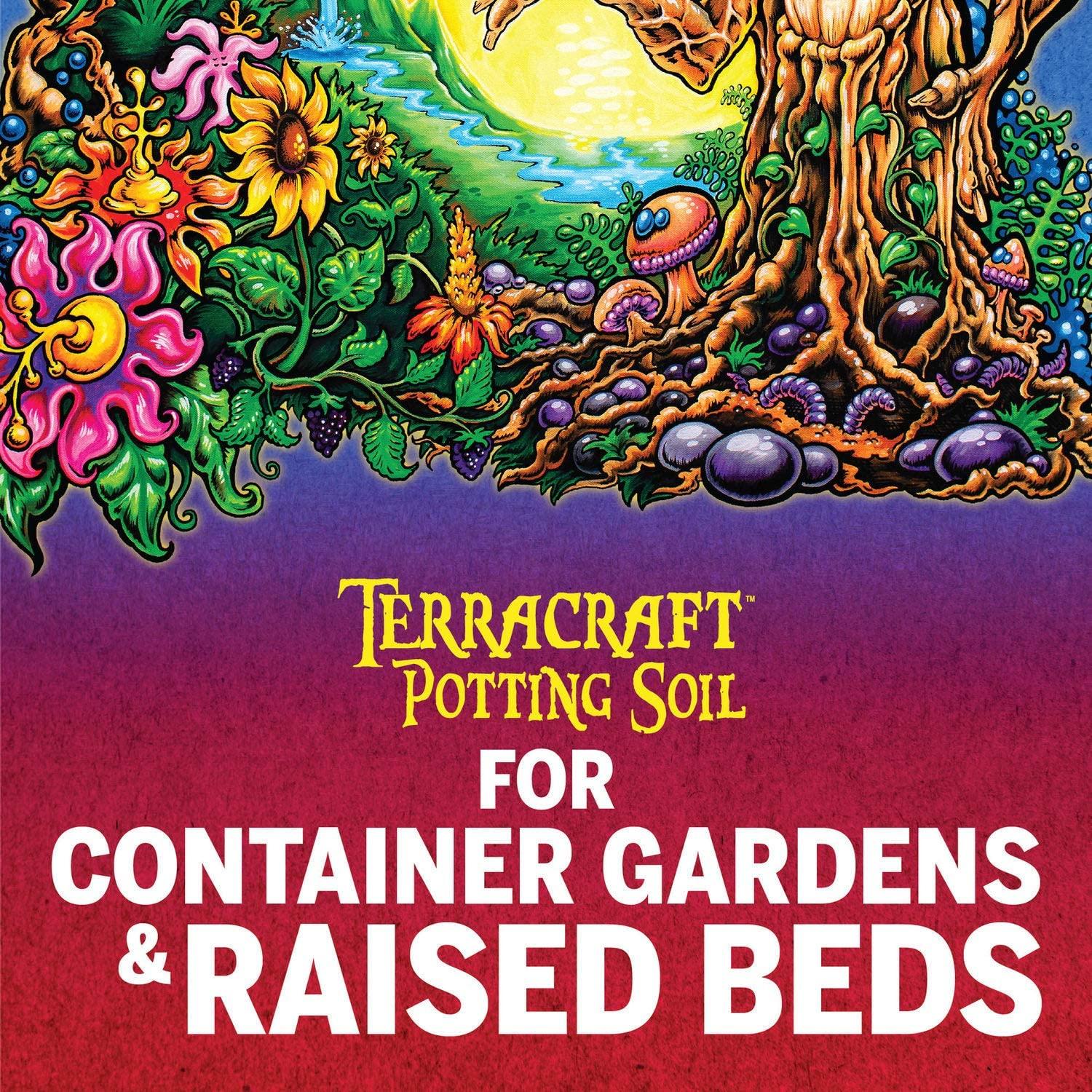 mother earth products terracraft potting soil, all purpose potting soil for all plants, flowers, vegetables and tomatoes, 2 cu. ft., 3-pack, brown