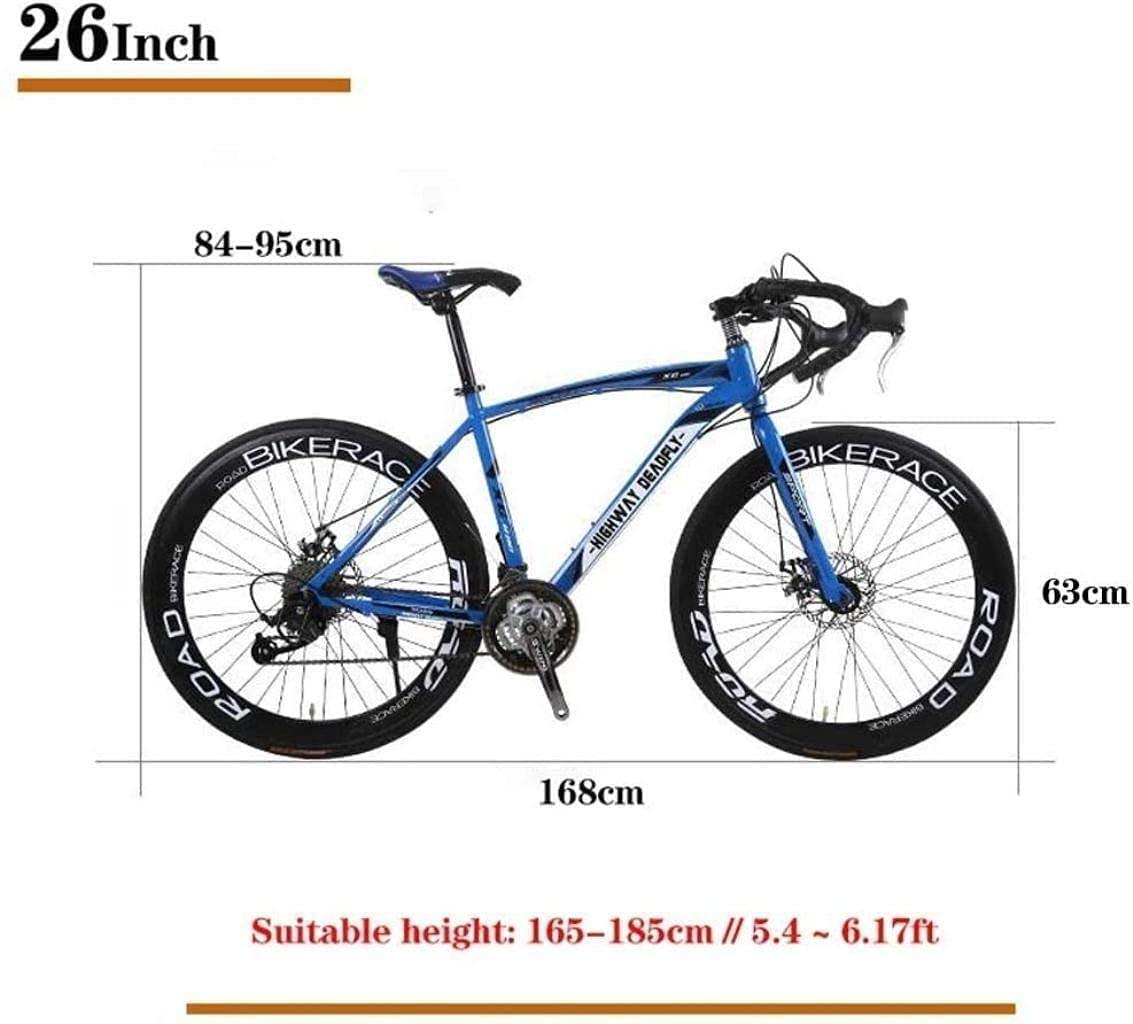 YIXINHUI Sports Outdoor Bicycle 26-Inch Road Bicycle, 27-Speed Bikes, Double Disc Brake, High Carbon Steel Frame, Road Bicycle Racing, Men's and Women Adult-Only 6-20 jianyou