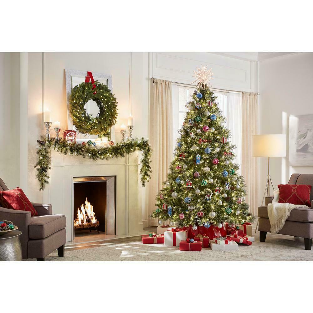 7.5 ft Sparkling Amelia Pine LED Pre-Lit Artificial Christmas Tree 600 Warm LEDs
