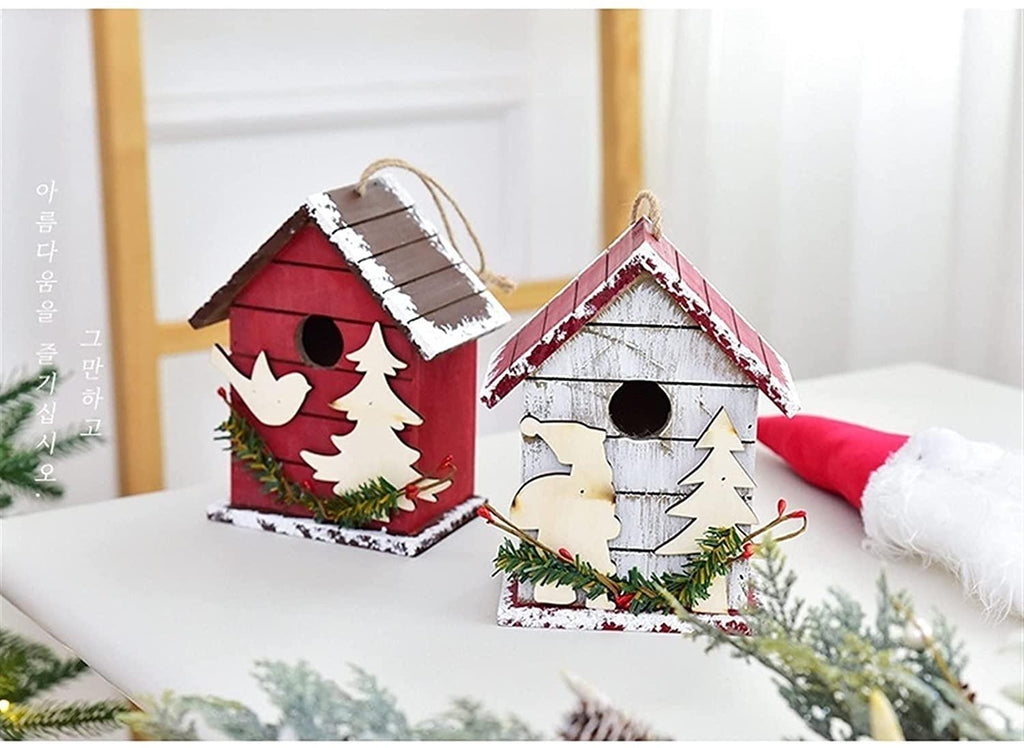 SMYONGPINGLED Lights with Light String Christmas Decorations Red Mailbox Bird House Cabin Indoor and Outdoor for Christmas Party Festival Year Craft Supplies 27 Indoor and Outdoor Waterproof