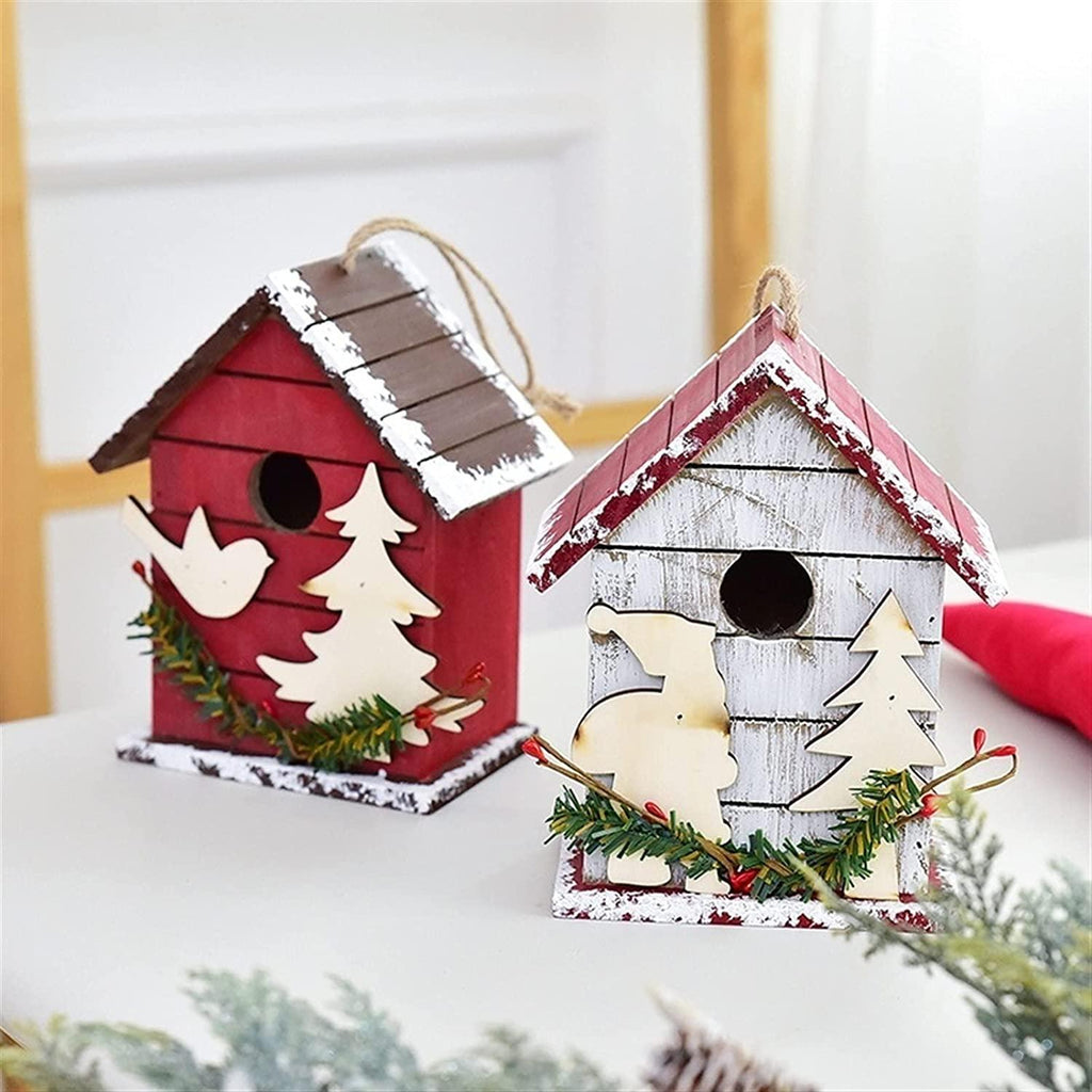 SMYONGPINGLED Lights with Light String Christmas Decorations Red Mailbox Bird House Cabin Indoor and Outdoor for Christmas Party Festival Year Craft Supplies 27 Indoor and Outdoor Waterproof