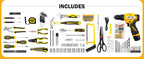 223-Piece Power Drill Tool Set, 12V Cordless Drill Driver Kit with Drawer Toolbox, Socket & Bit Set, Hex Keys, Wrench for Home Renovation, DIY Projects & GaraUse