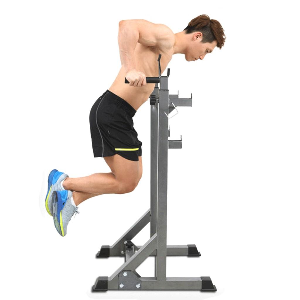 Adjustable Barbell Rack Weight Lifting Bench Press Squat Rack Pull Up Bar Gym