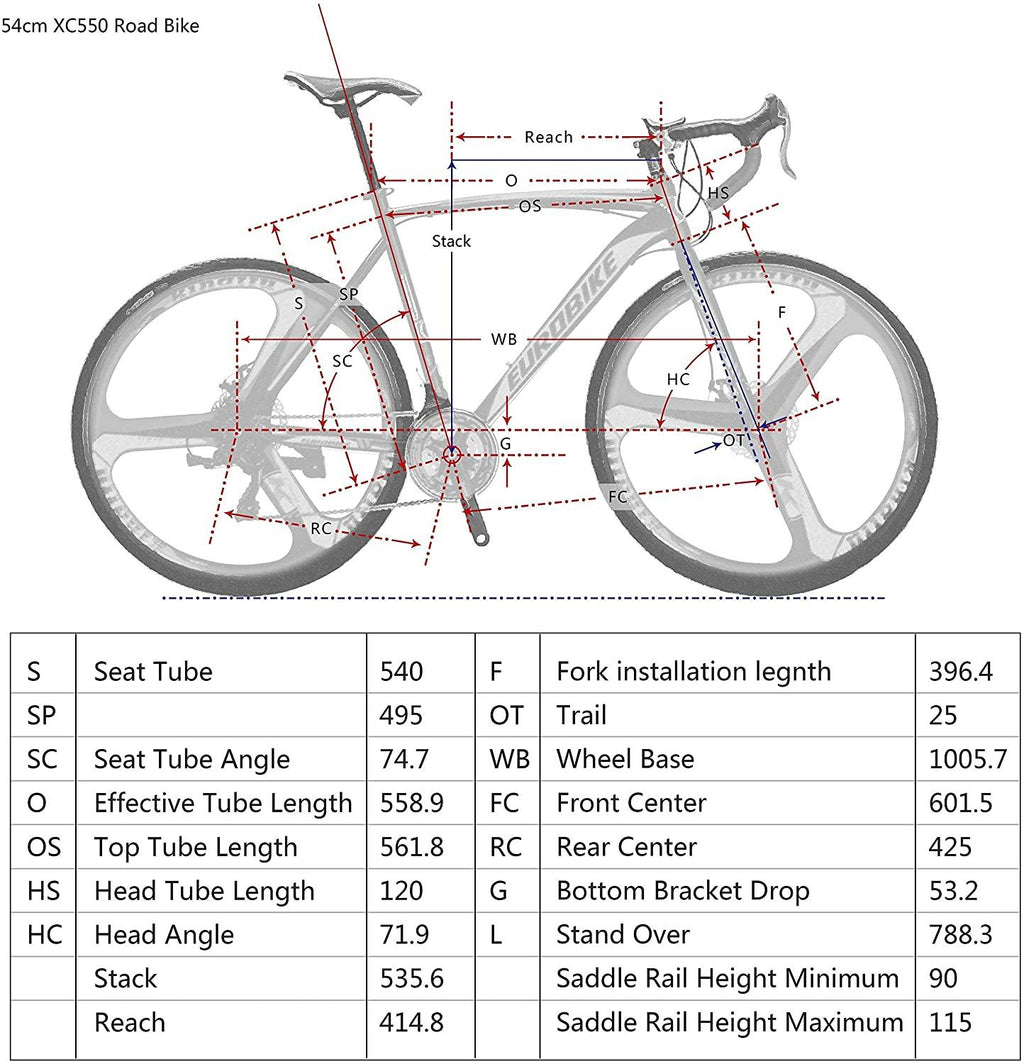 YH-XC550 Road Bike for Men 54cm Frame Bicycle 700C Wheels 21 Speed Dual Disc Brake Urban Commuter Bikes