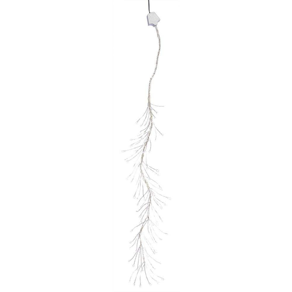 144-Light LED White Snow Falling Branch Christmas Lights with 5 ft. Silver Wire
