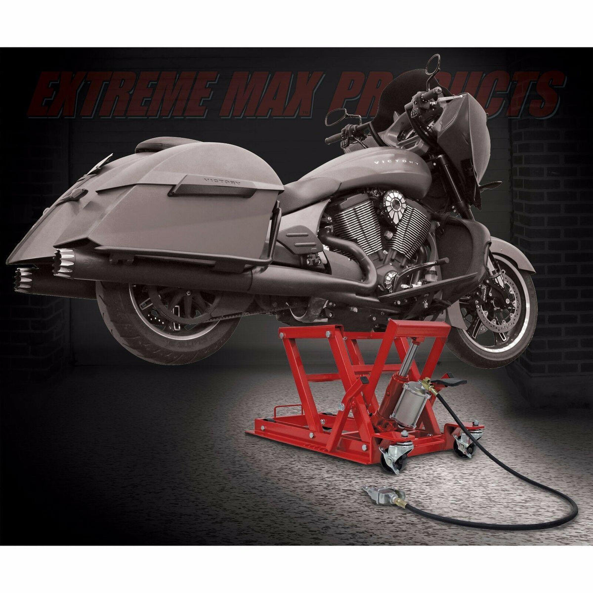 Extreme Max 5001.5041 Pneumatic / Hydraulic Motorcycle / ATV Jack - 1500 lb. Cap