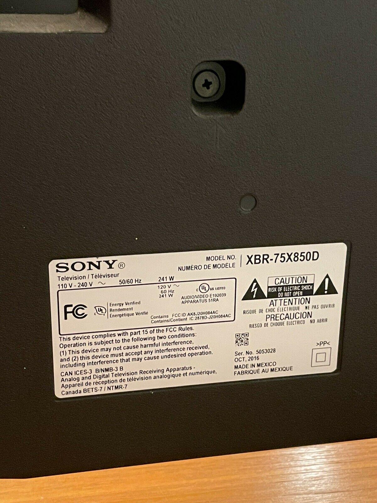 sony xbr75x850d  (75 inch tv)   ***local pickup***