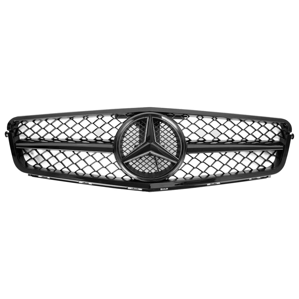 Benz C-Class W204 C300 C350 2008-2014 AMG Front Bumper Grille Grill w/LED Generic