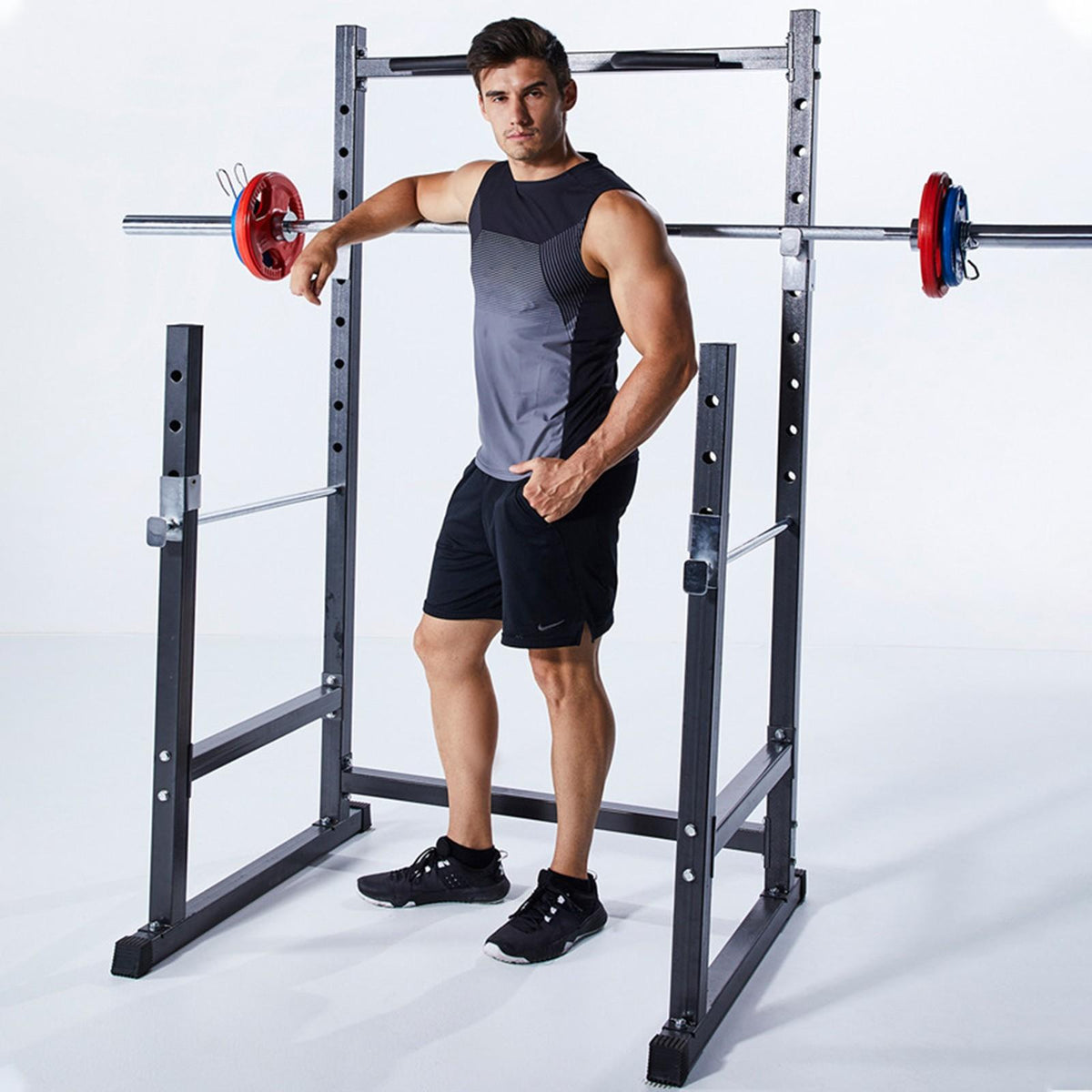 Fxbar Half Frame Barbell Squat Rack Pull-Up Multi-Function Fitness Equipment