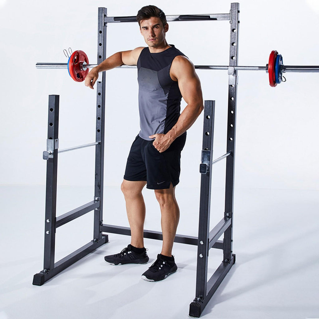 Half Frame Barbell Squat Rack Pull-Up Multi-Function Fitness Equipment