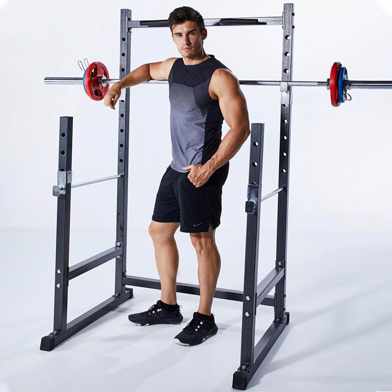 Half Frame Barbell Squat Rack Pull-Up Multi-Function Fitness Equipment