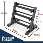 Ounuo 3 Tier Heavy Duty Dumbbell Rack Home Gym Weight Rack Dumbbell StoraStand Holder, Latest Model(Rack Only)