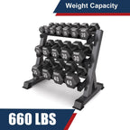 Ounuo 3 Tier Heavy Duty Dumbbell Rack Home Gym Weight Rack Dumbbell StoraStand Holder, Latest Model(Rack Only)