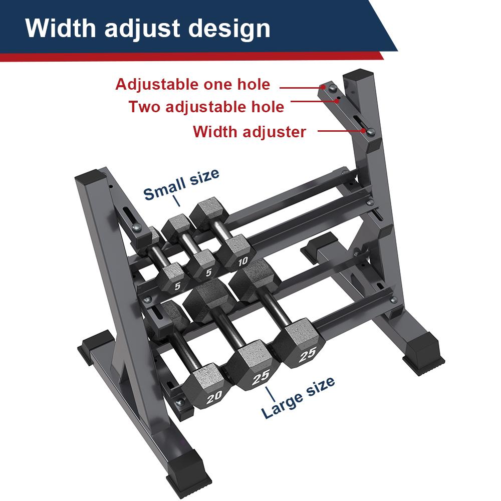 Ounuo 3 Tier Heavy Duty Dumbbell Rack Home Gym Weight Rack Dumbbell StoraStand Holder, Latest Model(Rack Only)