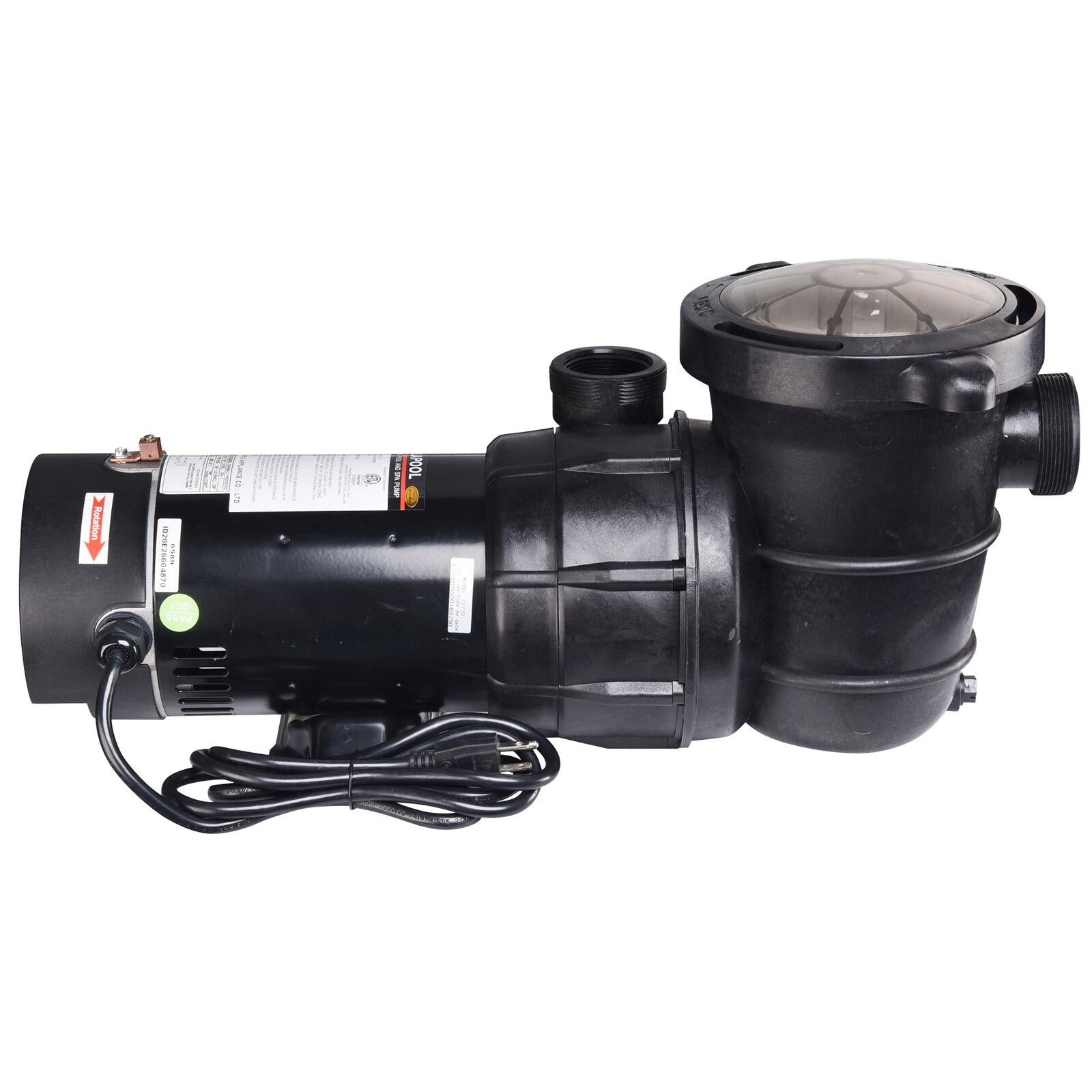 1.5hp efficient water pumping pool pump black easy to assemble safe to use