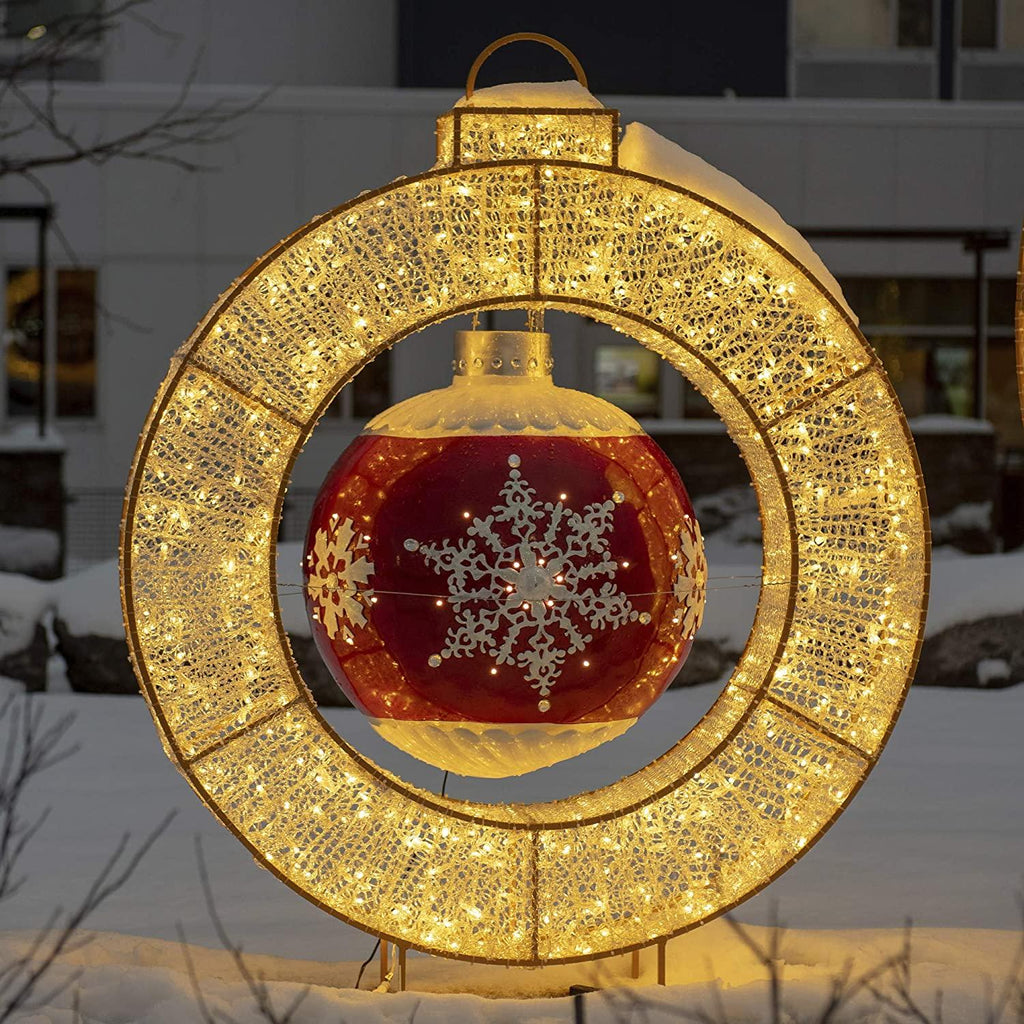 Northlight 4.6' LED Lighted Commercial Grade Christmas Ornament Ring Display Decoration