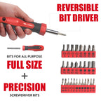 Basic Home Red Tool Kit - 38 Pieces Tool Set with Portable StoraBoxes for Daily Repairing and Maintenance, Home DIY Tool Kit Set for Office & Garage