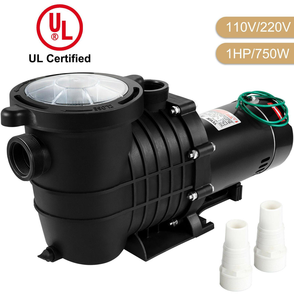 vevor 1hp 110/220v swimming pool pump motor hayward in/above ground strainer