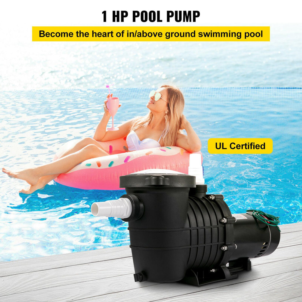 vevor 1hp 110/220v swimming pool pump motor hayward in/above ground strainer