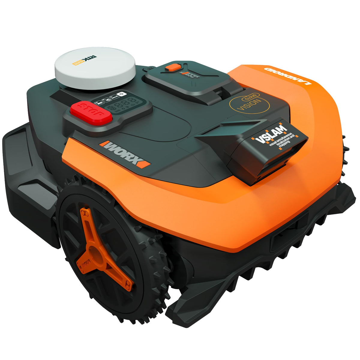 Landroid Vision Cloud Robot Lawn Mower, No Perimeter Wire Robot Mower for 1/2 Acre, WR320 + Lawn Mower Garage, WA0828 + Long-Life Robotic Lawn Mower Blades, WA0720